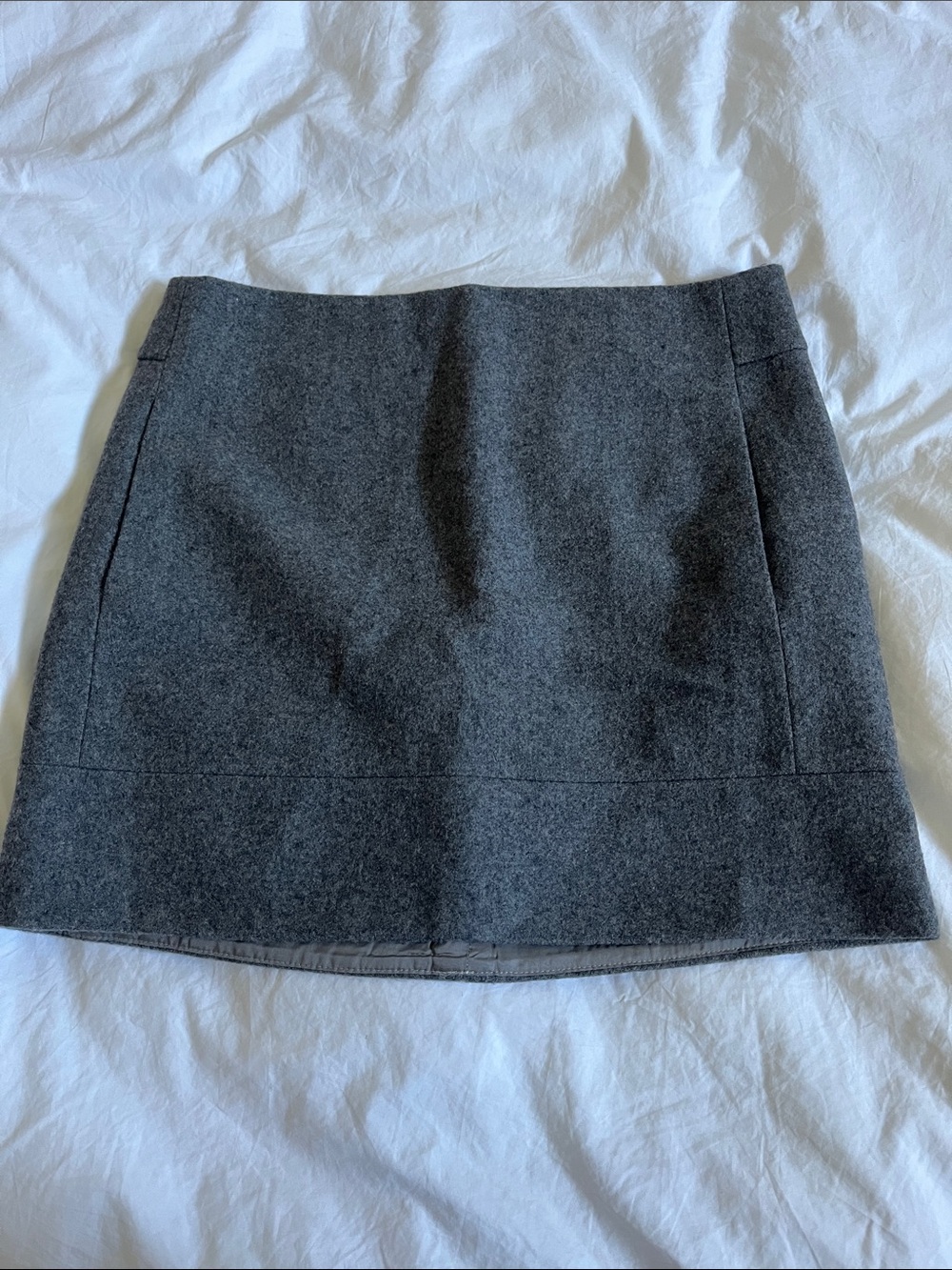 J.Crew grey wool mini pencil skirt pockets
